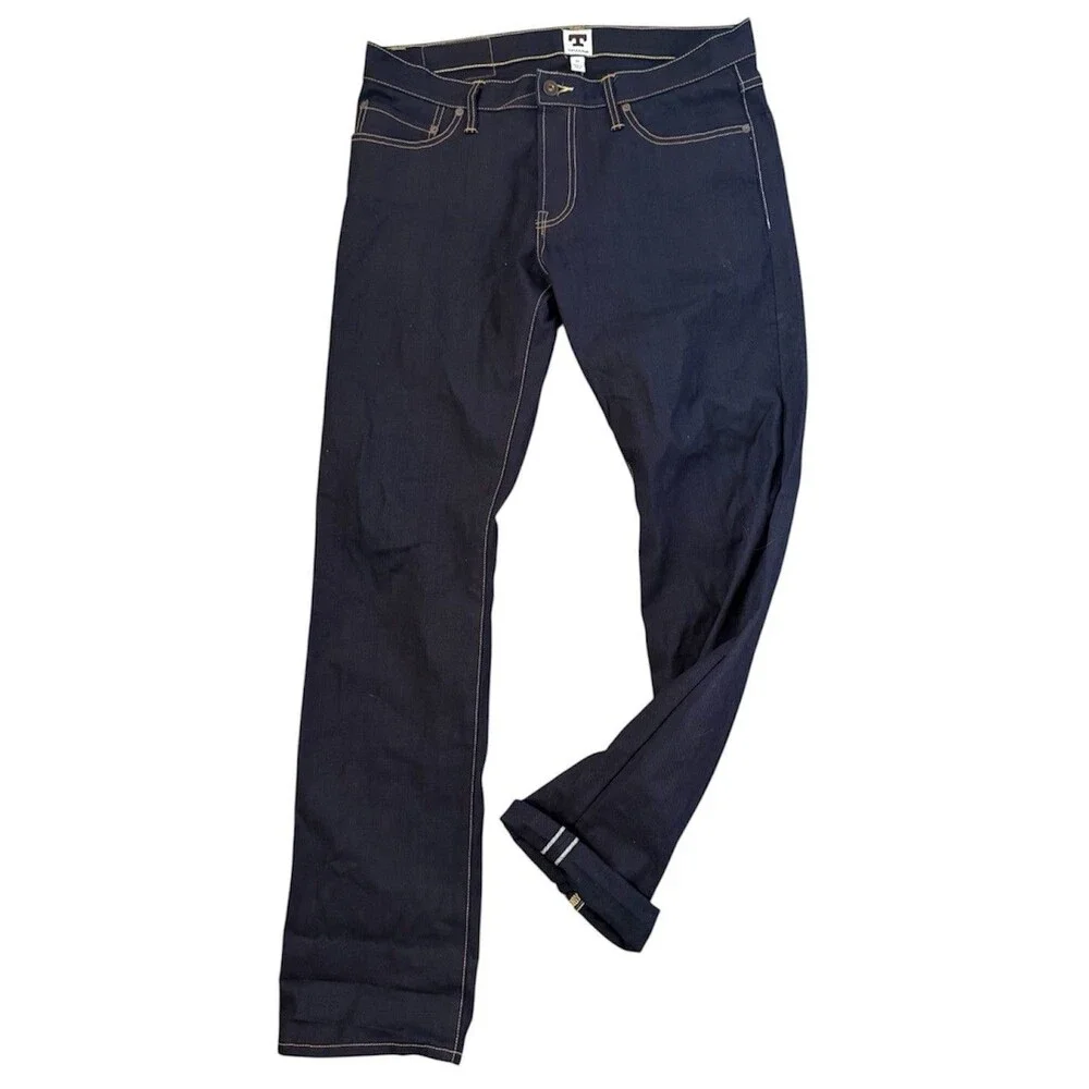 Tellason Selvedge Denim Jeans Dark Wash Japanese Straight Leg Men’s Size 34
